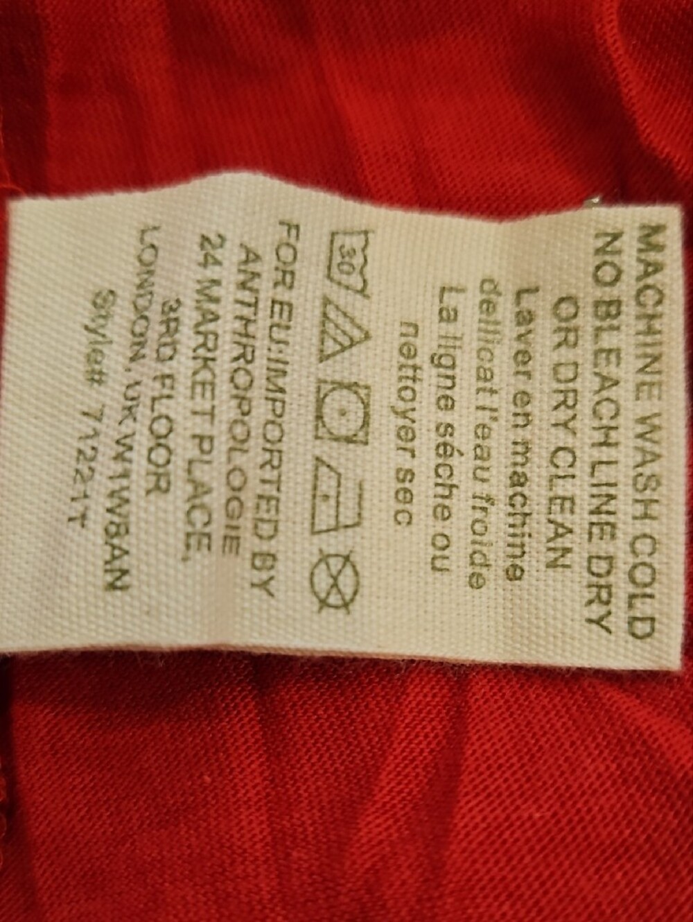 Red Patterned Short-Sleeve Women's Top - Picture 7 of 7